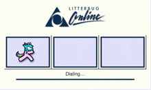 a screen that says litterbug online with three icons