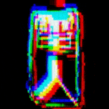 a colorful pixel art of a person 's face with a black background