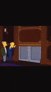 two men are standing in front of a door with a skull and crossbones on it .