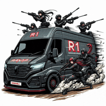 a van that says r1 on the side
