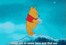winnie the pooh come here find me look for me