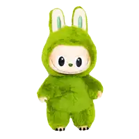 a stuffed animal in a brown bunny costume is dancing