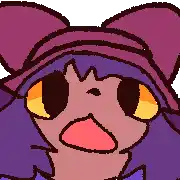 a pixel art drawing of a cat with a surprised look on his face
