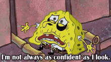 Not Always As Confident - Confident GIF - Spongebob Squarepants Spongebob Im Not Always As Confident As I Look GIFs