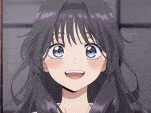 a close up of a girl 's face with her mouth open