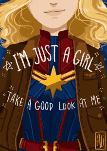 lil cpt marvel captain marvel im just a girl take a good look at me