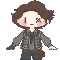 a cartoon drawing of a man with a x on his forehead