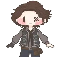 a cartoon drawing of a man with a x on his forehead