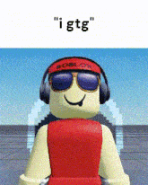 a roblox character wearing headphones and sunglasses is smiling