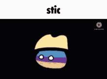a picture of a cartoon character with the word stic on it