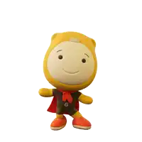 a stuffed animal with a cape and the words fun day below it
