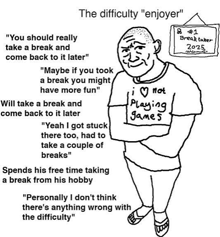 a cartoon of a man wearing a t-shirt that says `` i love not playing games '' .