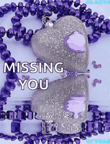 missing you miss hearts glitter water