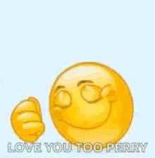 Love You Too Perry Emoji GIF - Love You Too Perry Emoji Thumbs Up GIFs