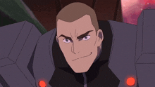 a close up of a cartoon character with a very angry expression