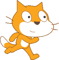 a cartoon cat with big eyes and a white nose