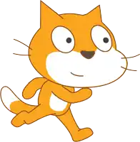 a cartoon cat with big eyes and a white nose
