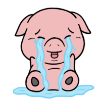 Pig Crying Sticker