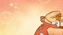 a cartoon drawing of a fox with a red scarf around its neck