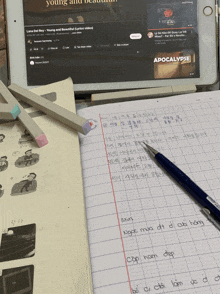 a notebook is open to a page that says apocalypse on it
