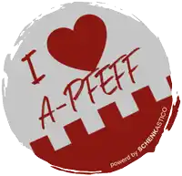 a sticker that says i heart a-pfeff
