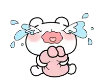 a cartoon of a bear crying with tears coming out of his eyes
