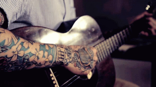 musical guitar tattoos
