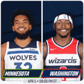 two basketball players from minnesota and washington are shown