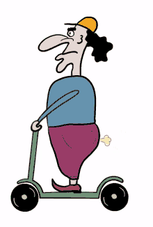 fart scooter doodle cartoon driving