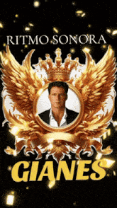 a poster for ritmo sonora gianes with a picture of a man in a suit