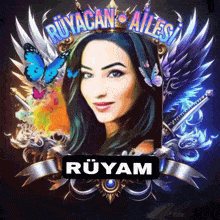 a picture of a woman with the name rüyam on the bottom right