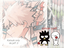katsuki only de jeff is written on the bottom of the picture