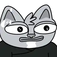 a black and white drawing of a cat 's face