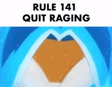 a picture of a person making a heart shape with their hands and the words rule 141 quit raging .