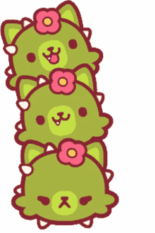 cat stack green cats cactus cat cactus halloween
