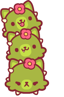 Cat Stack Green Cats Sticker - Cat Stack Green Cats Cactus Cat Stickers