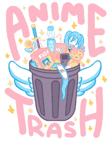 Rubbish Bins  Waste Paper Baskets Anime Plastic Anime purple waste png   PNGEgg