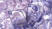 a bunch of cards with a girl and a boy on them
