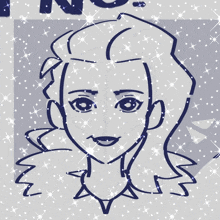 a drawing of a woman 's face is surrounded by stars