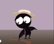 a cartoon character wearing a hat and tie
