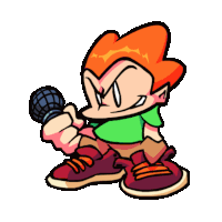 a cartoon character with a microphone in his hand