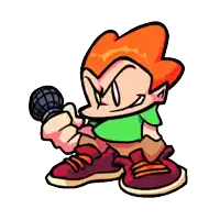 a cartoon character with a microphone in his hand