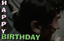 a man with blood on his face and the words happy birthday