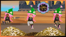 a video game called bloom babes is being played on a computer