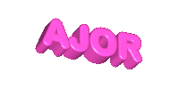 a 3d rendering of the word ajor in pink
