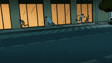 a cartoon of a spider-man laying on the ground