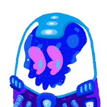 zafgod purple pink blue skull