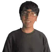 a young man wearing glasses and a black shirt with the name tyler on it