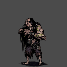 a drawing of a werewolf with chains around his arms and legs