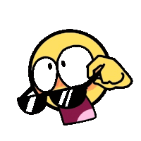 a cartoon smiley face wearing sunglasses and a pink shirt is making a funny face .